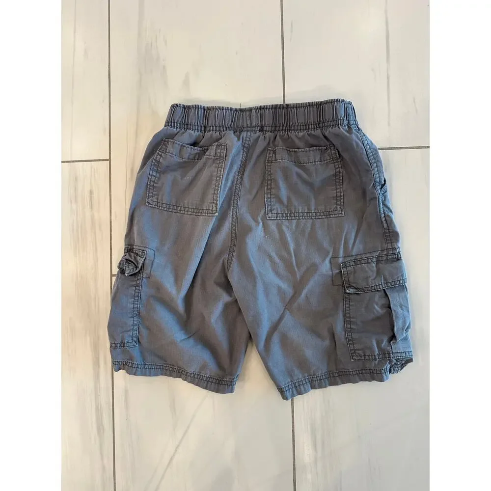 The Children's Place Boys Gray Cargo Shorts Size 14 Elastic Waist Pockets Casual